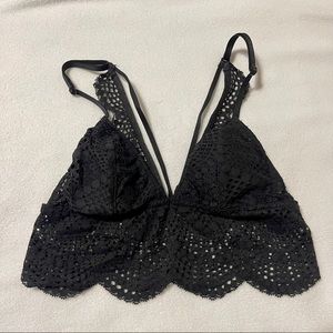 Lightly lined black lace bralette